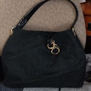Simply Vera Wang Black Handbag W/ Gold Hardware